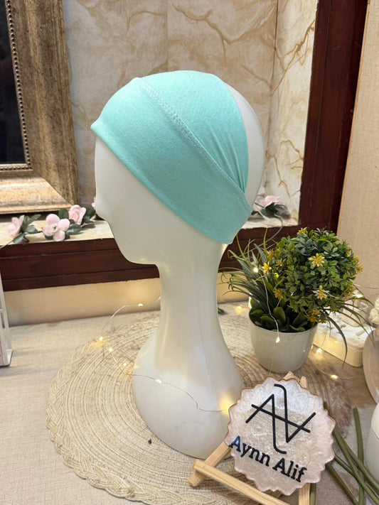 Cyan tube underscarf band lightweight hijab base