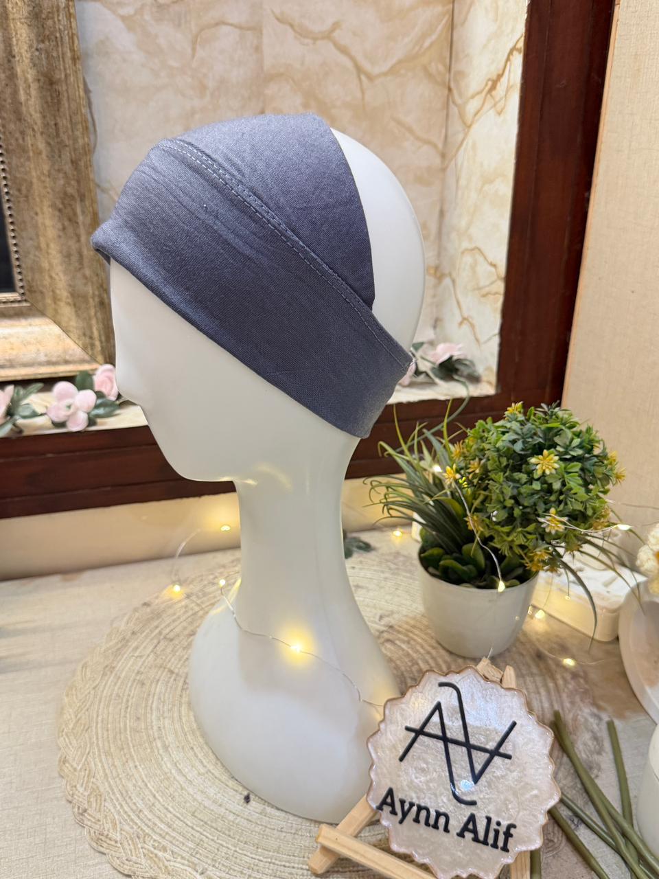Dark grey tube underscarf band stretchable hijab base
