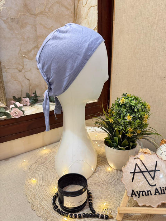 Powder blue tie back hijab cap underscarf