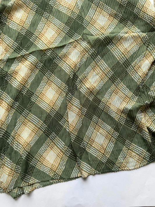 pista green printed lawn pleated hijab soft breathable scarf