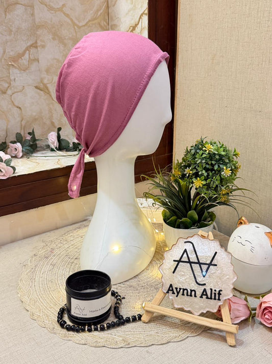 Rosewood plain tie back hijab cap under hijab cap breathable cotton stretch modest wear Aynn Alif