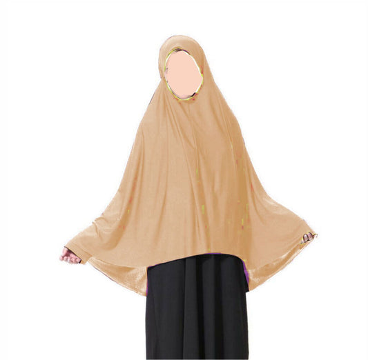 Skin tone teen khimar jersey prayer scarf anti slip full coverage modest hijab