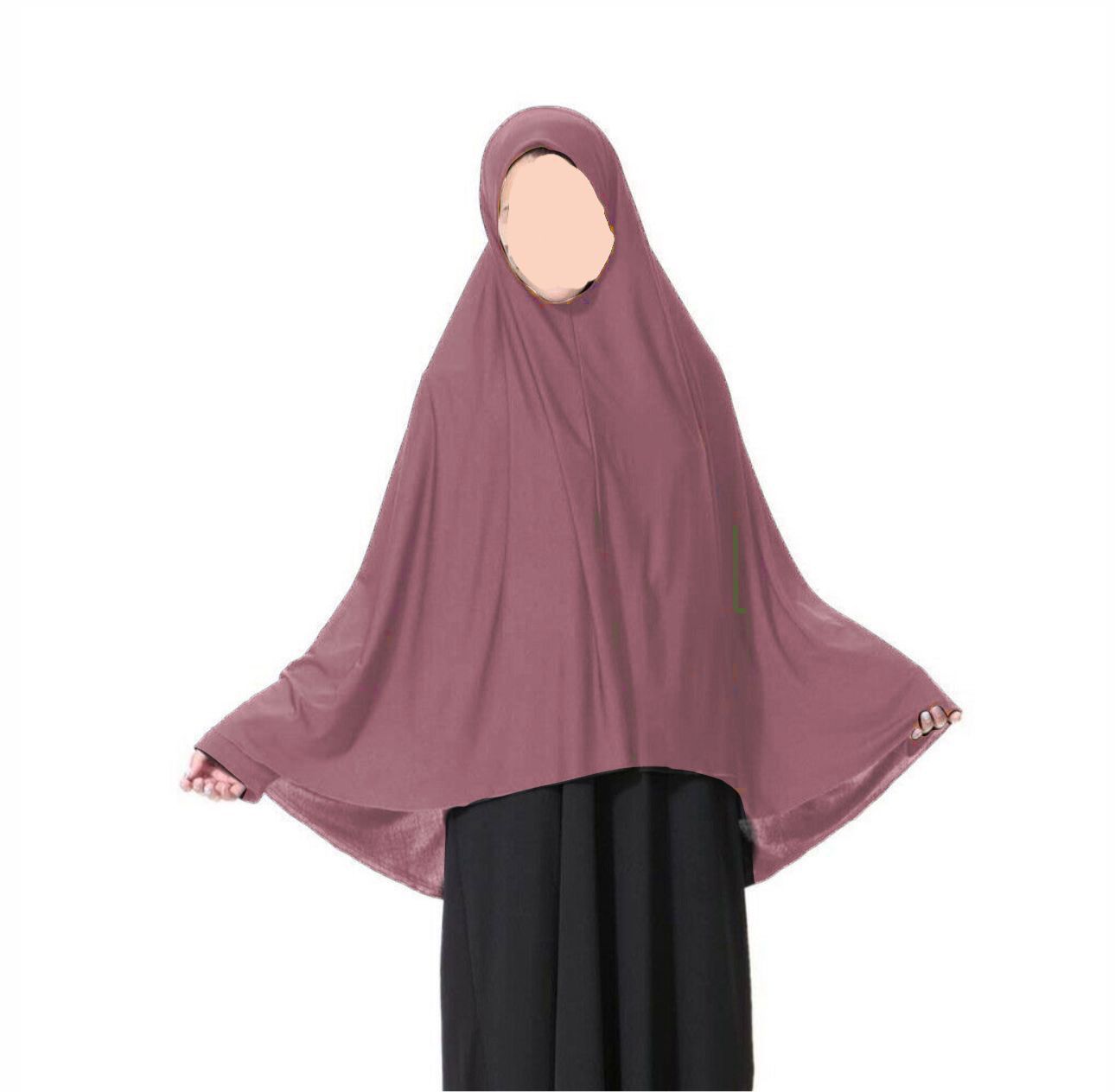 Tea pink teen khimar jersey prayer scarf anti slip modest hijab