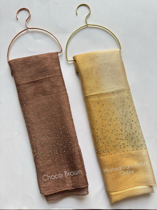 Cotton Silk Stones Studded Hijabs