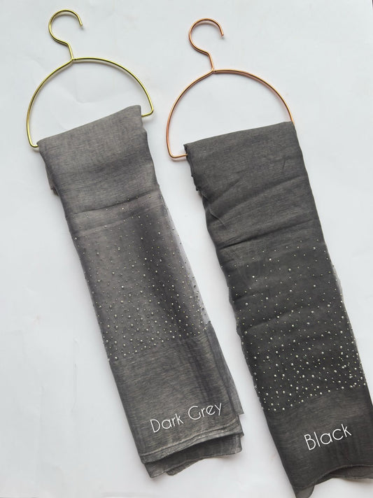 Cotton Silk Stones Studded Hijabs