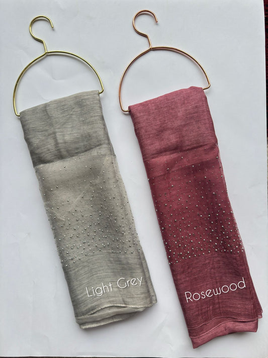 Cotton Silk Stones Studded Hijabs