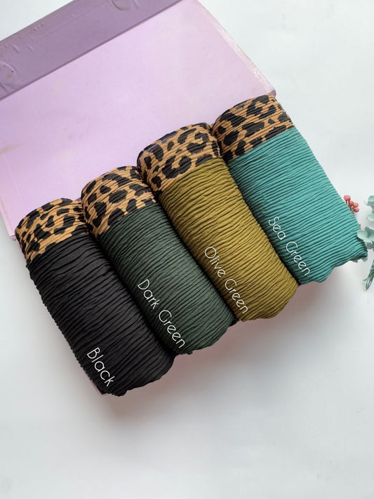 Crumpled Lawn With Cheetah Print Border