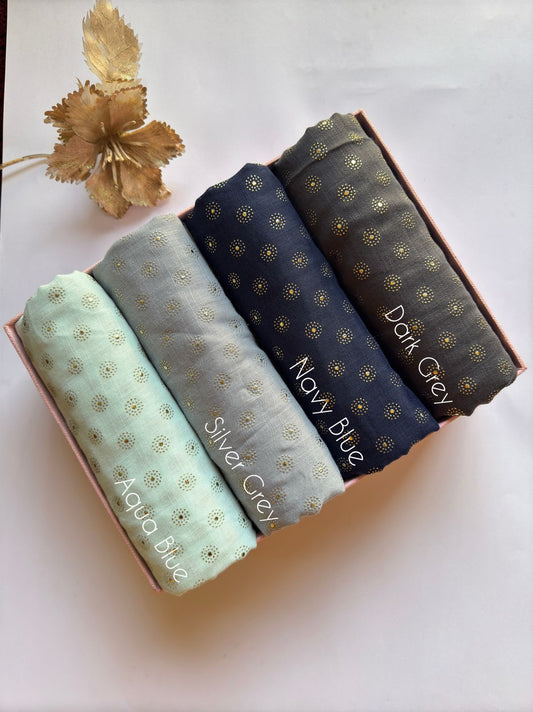 Turkish Hijab with Gold Pattern