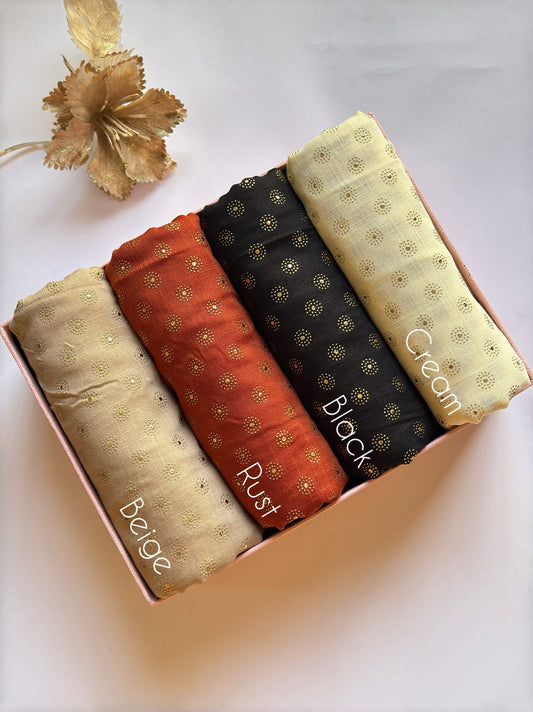 Turkish Hijab With Gold Pattern