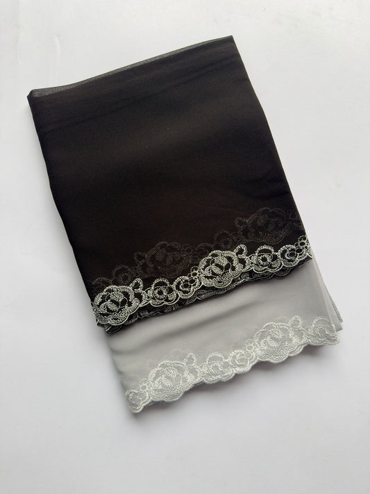 Chiffon Georgette with floral embroidered