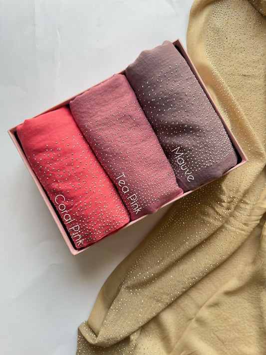 Stones Studded Turkish Hijabs