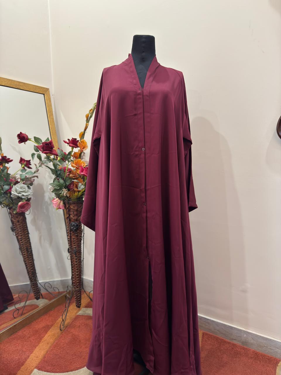 Front Open Nidah Abaya With Double Flare