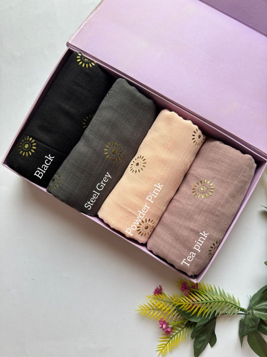 Turkish Lawn with Golden Embossed