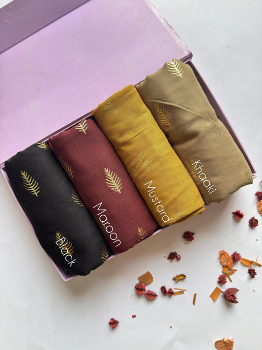 Gold Foil Print Lawn Hijabs