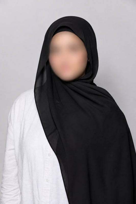 Black Instant Hijab with Built-In Magnet