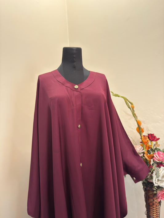 Maroonish Red Kaftan Abaya