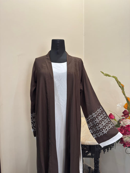 Laser Cut Kimono Abaya