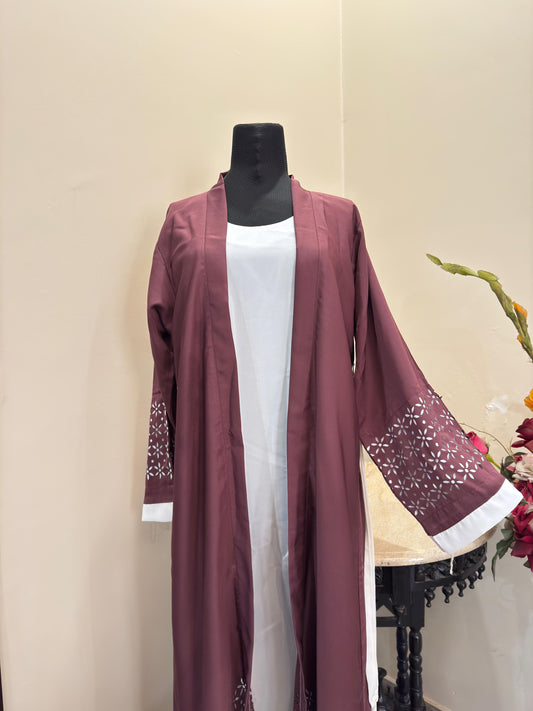 Laser Cut Kimono Abaya