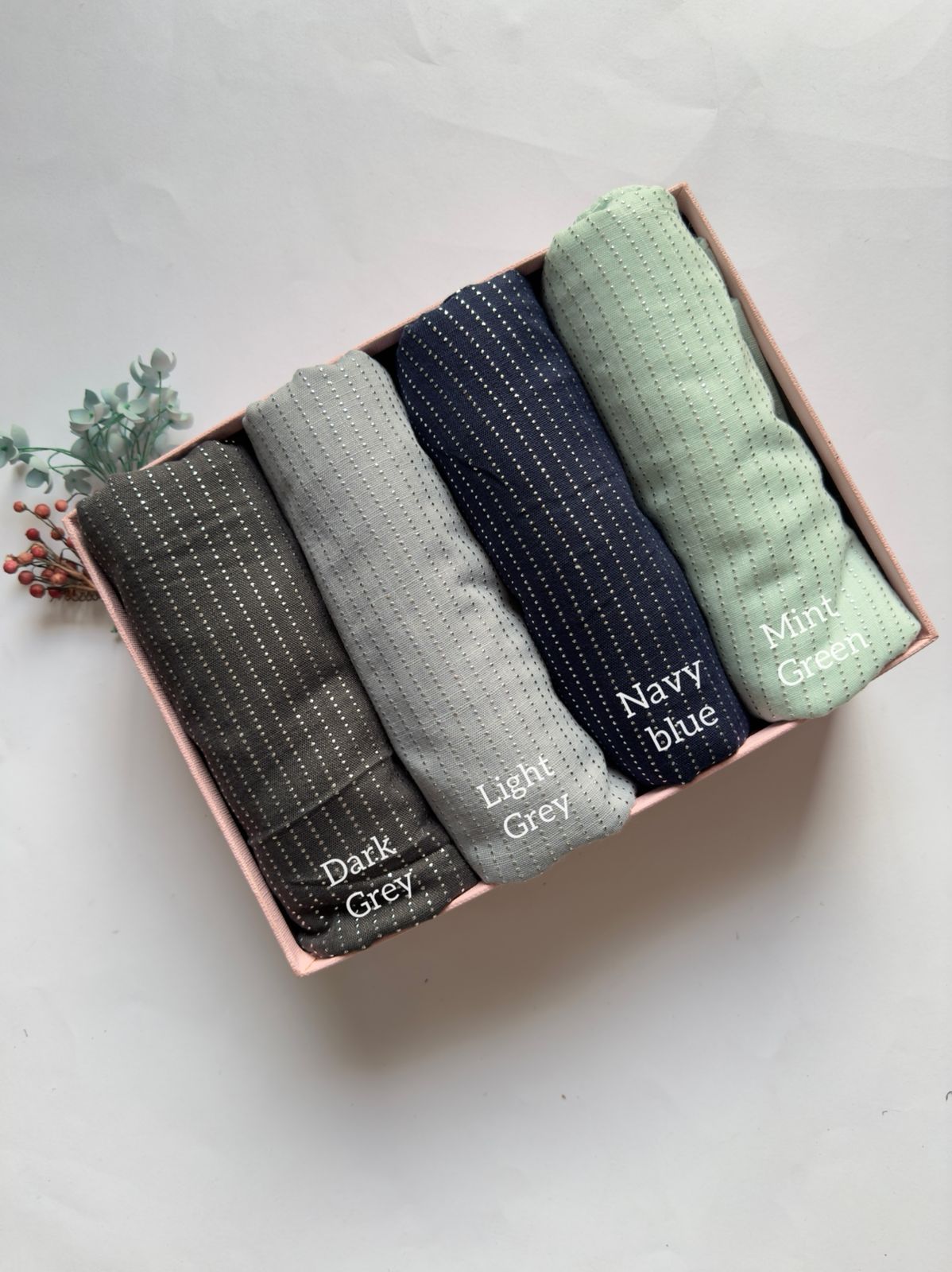 Silver Dotted Lines Turkish Lawn Hijabs