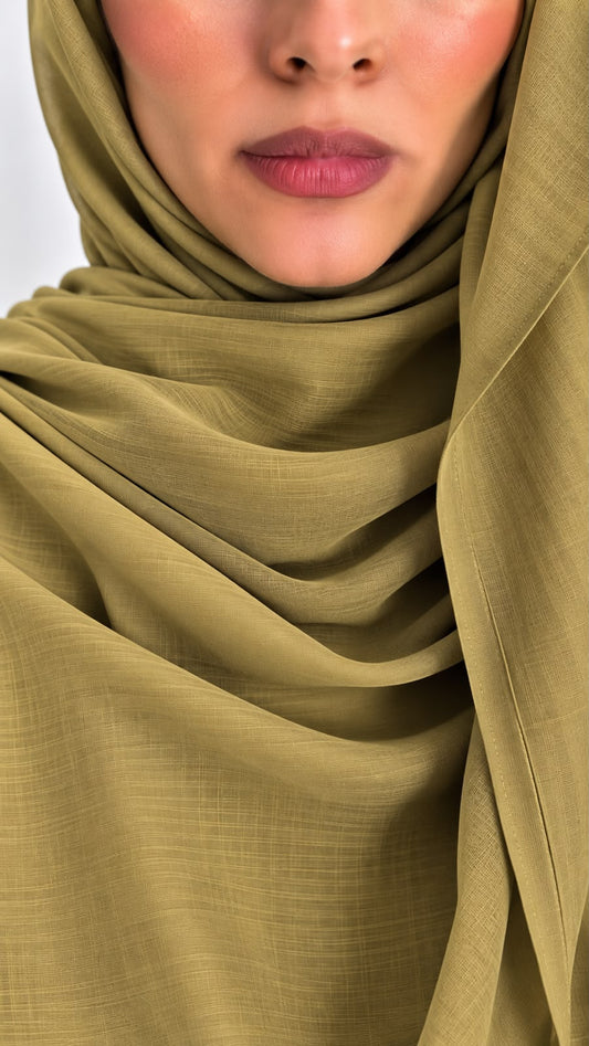 Olive Green- Plain Modal Hijab