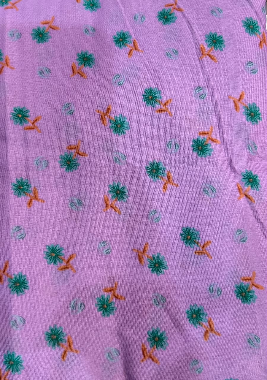 Lilac Pink Multicolour Floral Print Lawn Namaz Chaadar