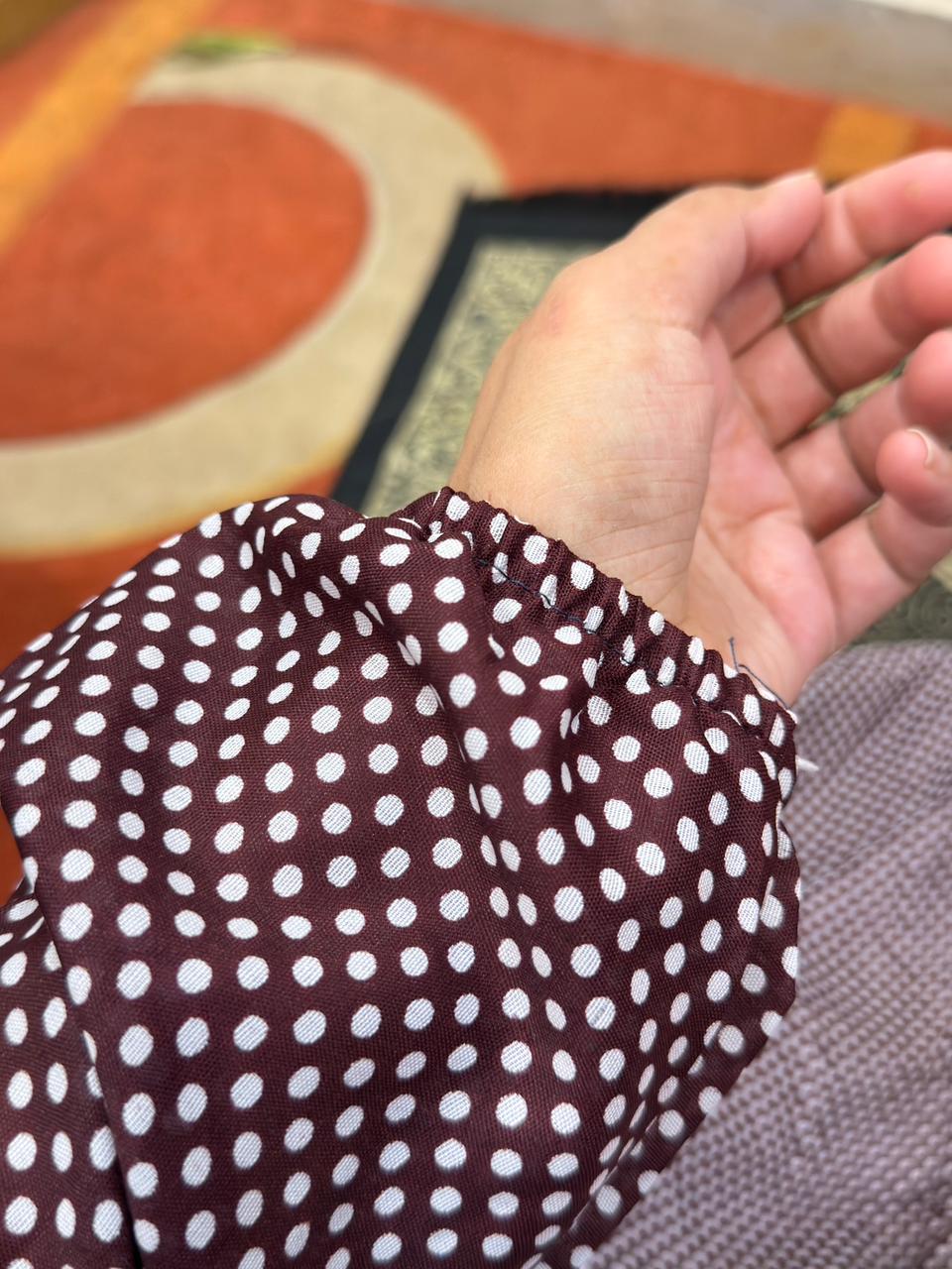 Maroon Polka Dots Namaz Chaadar