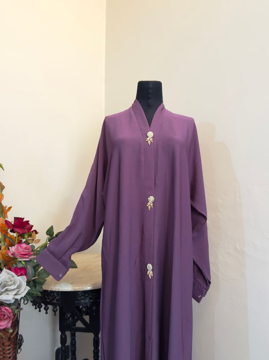 Front Open Crushed Nidah Abaya
