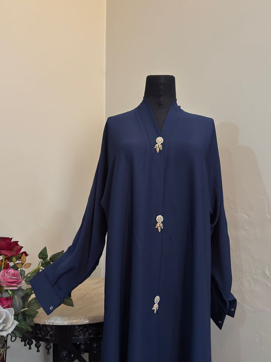 Front Open Crushed Nidah Abaya