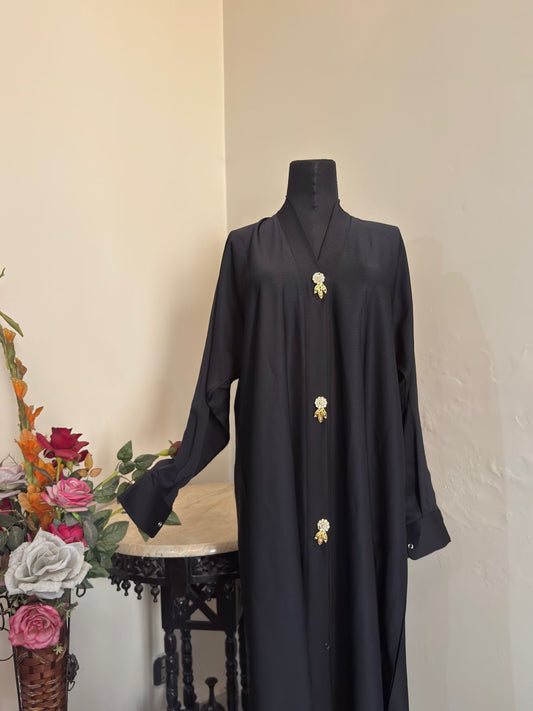 Front Open Crushed Nidah Abaya