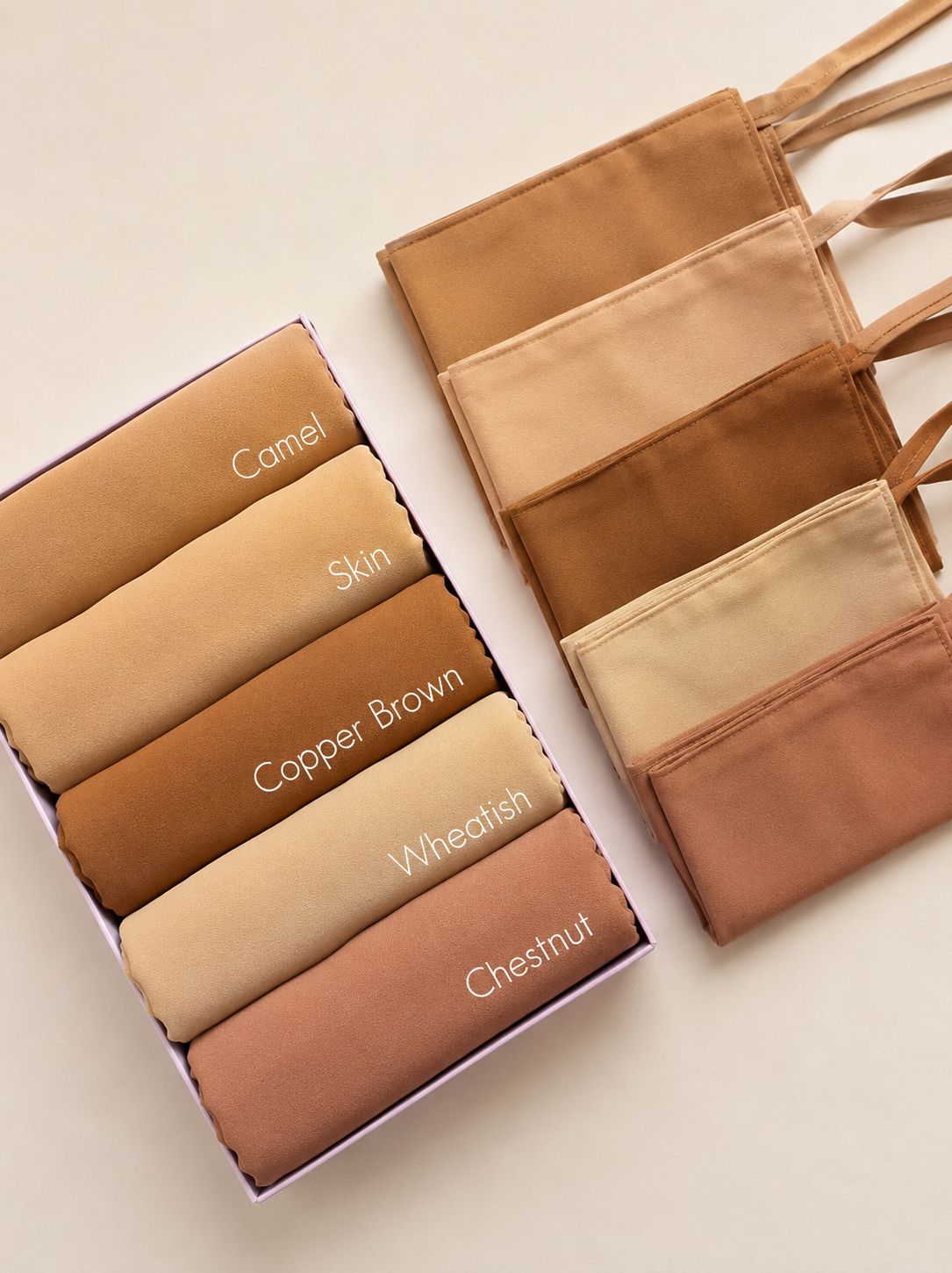 Warm Nude & Brown Collection- Chiffon Georgette Hijab & Niqab Set