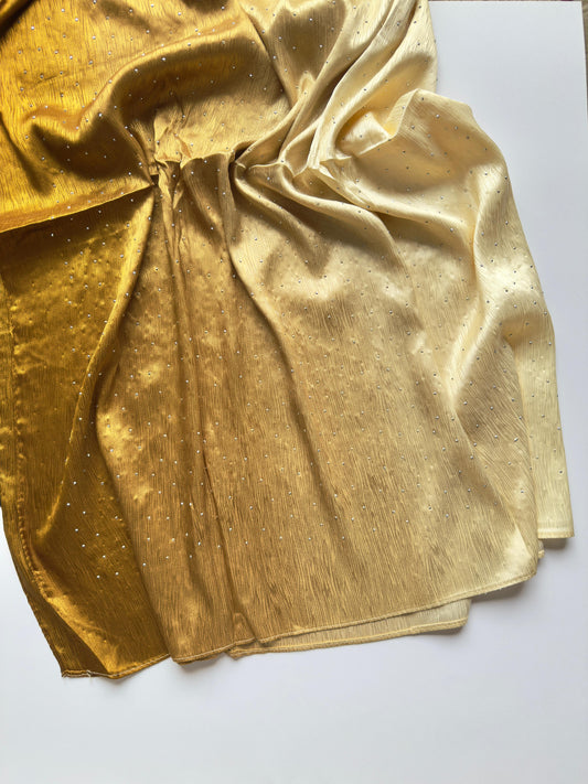 Stones Studded Ombre Silk Satin Hijab