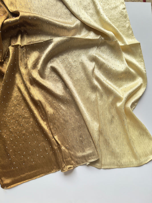 Stones Studded Ombre Silk Satin Hijab