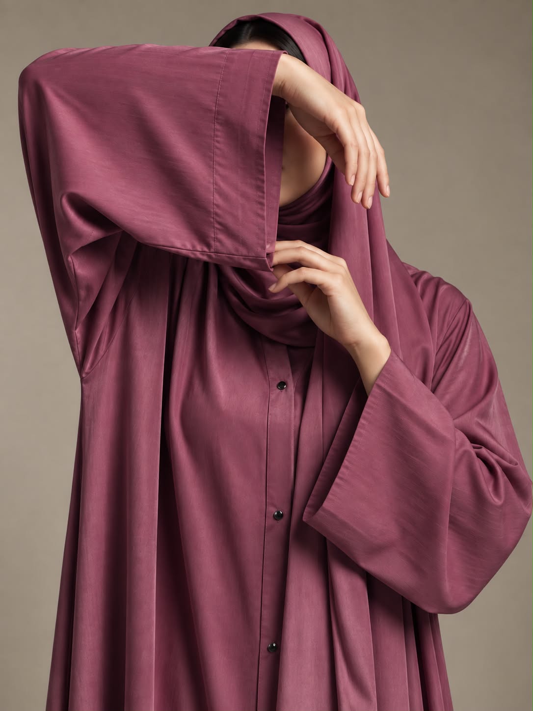 Berry Blush Ombre Silk Abaya
