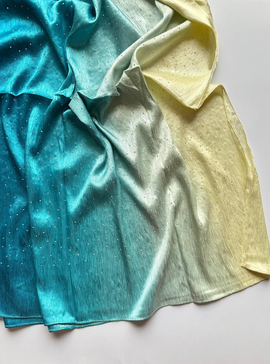 Stones Studded Ombre Silk Hijab