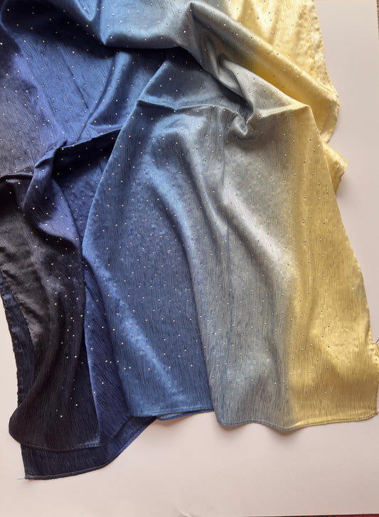 Stones Studded Ombre Silk Hijab