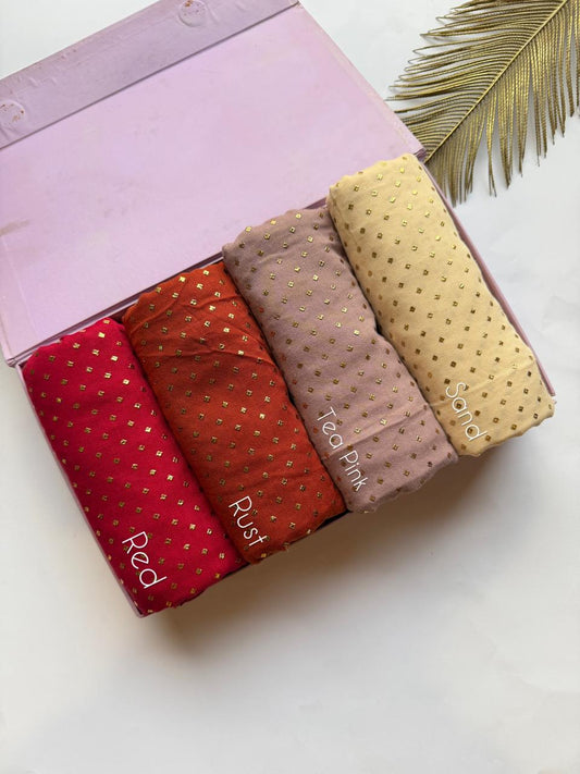 Golden Dotted Lawn Hijabs