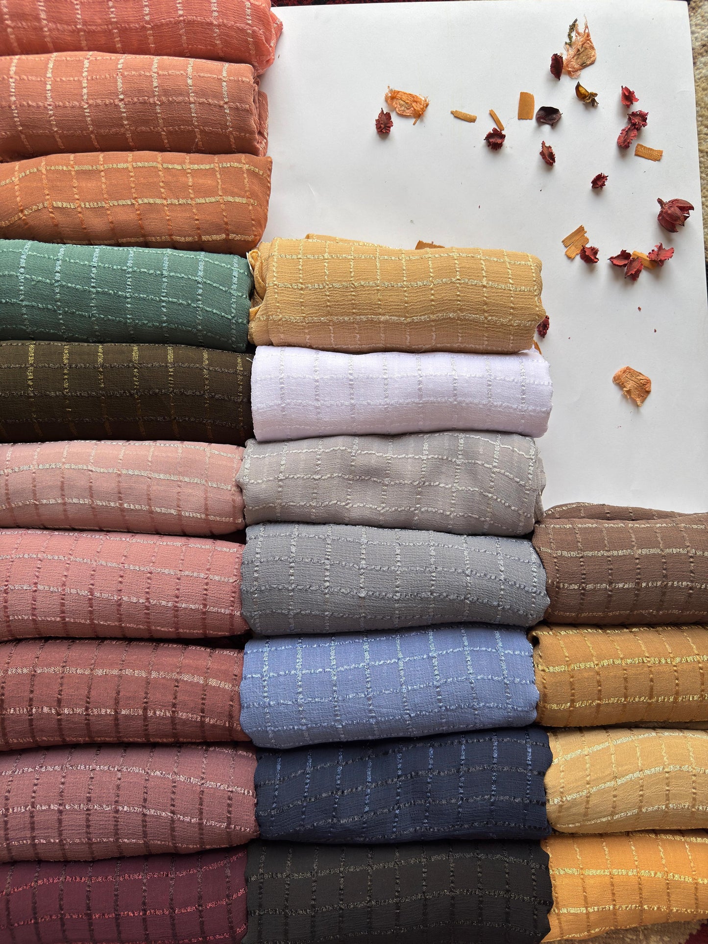 Ribbed Chiffon Georgette Hijabs