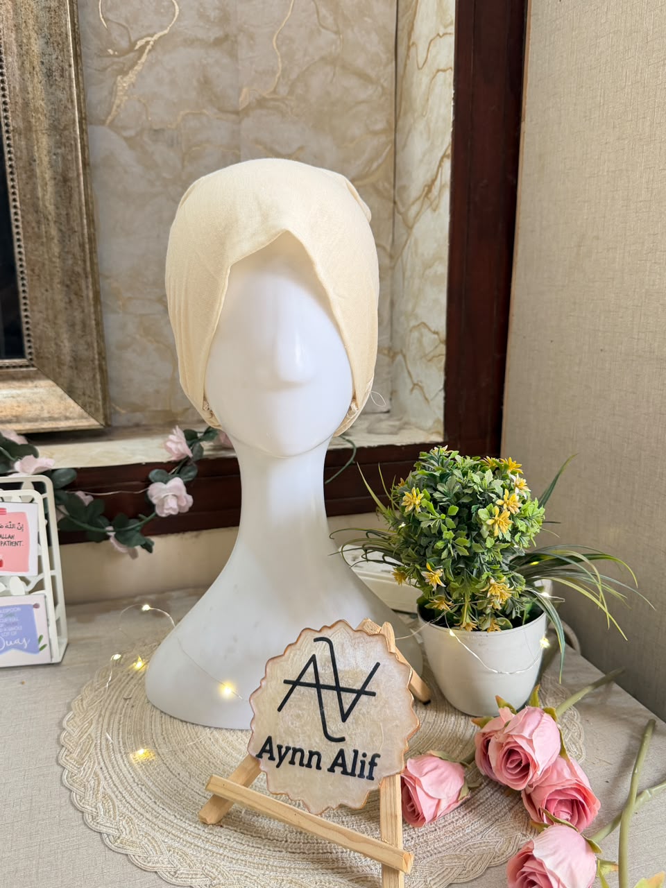 Vanilla Ruched Tie Back Hijab Cap – Soft Jersey Undercap