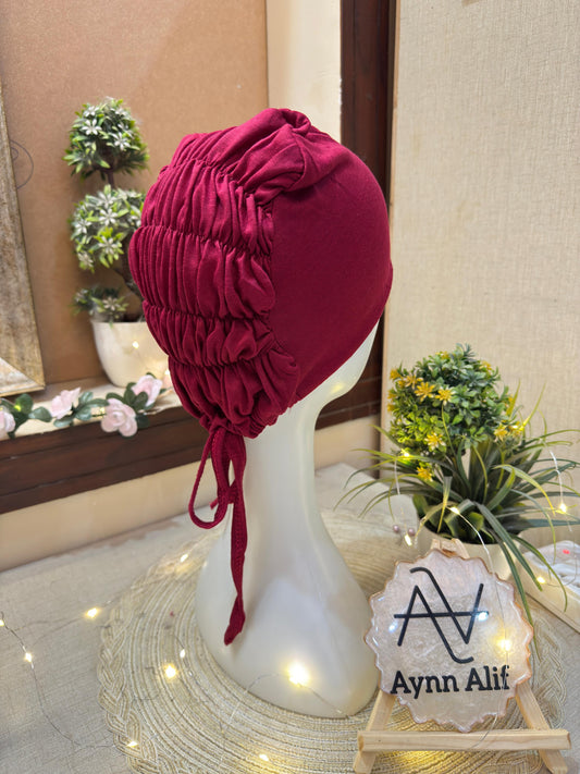 Ruched Tie Back Hijab Cap