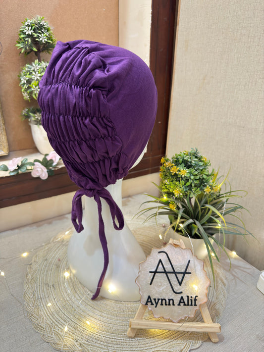 Ruched Tie Back Hijab Cap