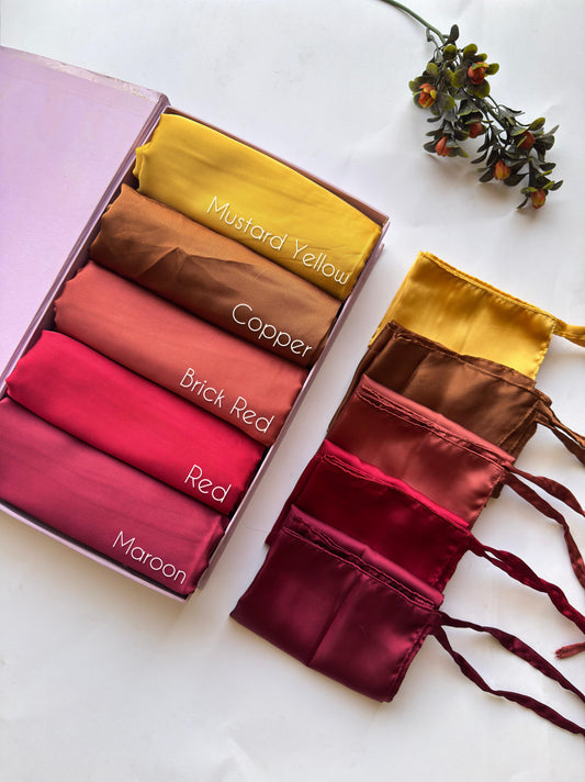 Satin Silk Hijab Niqab Sets