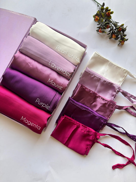 Satin Silk Hijab Niqab Sets