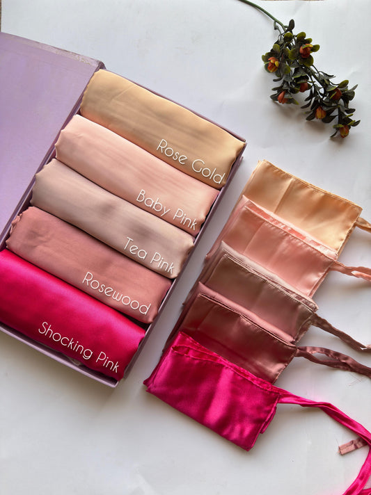 Satin Silk Hijab Niqab Sets