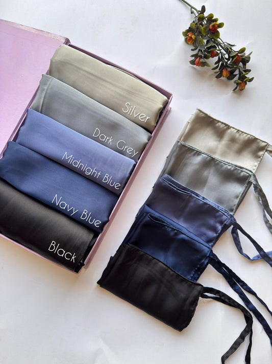 Satin Silk Hijab Niqab Sets