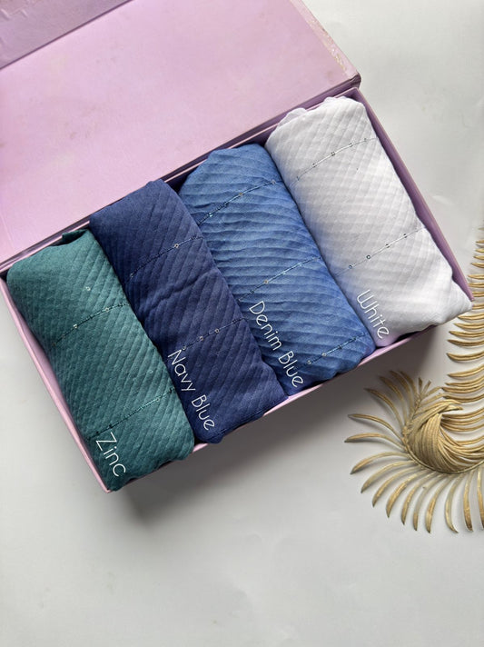 Sequins Bubble Pleated Lawn HIjabs