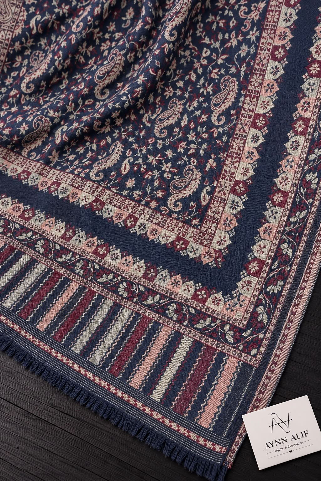Navy Blue Kashmiri Kani Shawl