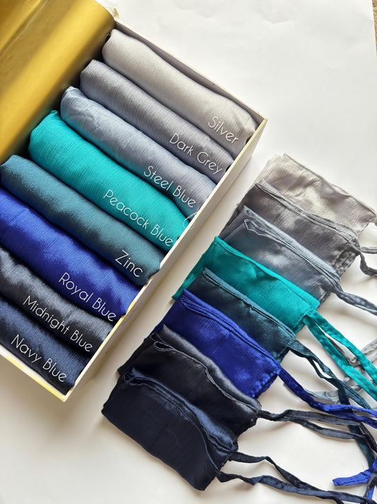 Crinkle Silk Hijab Niqab Sets