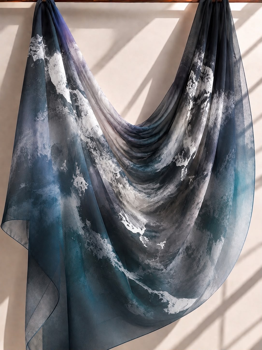Late Night Mist – Printed Square Chiffon Georgette Hijab