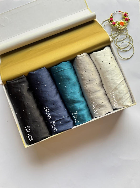 Stones Studded Satin Silk Hijabs