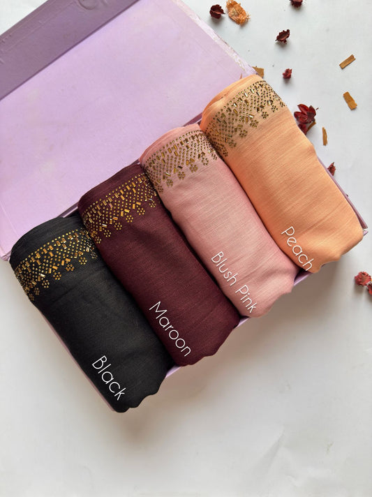 Stones Studded Turkish Lawn Hijabs